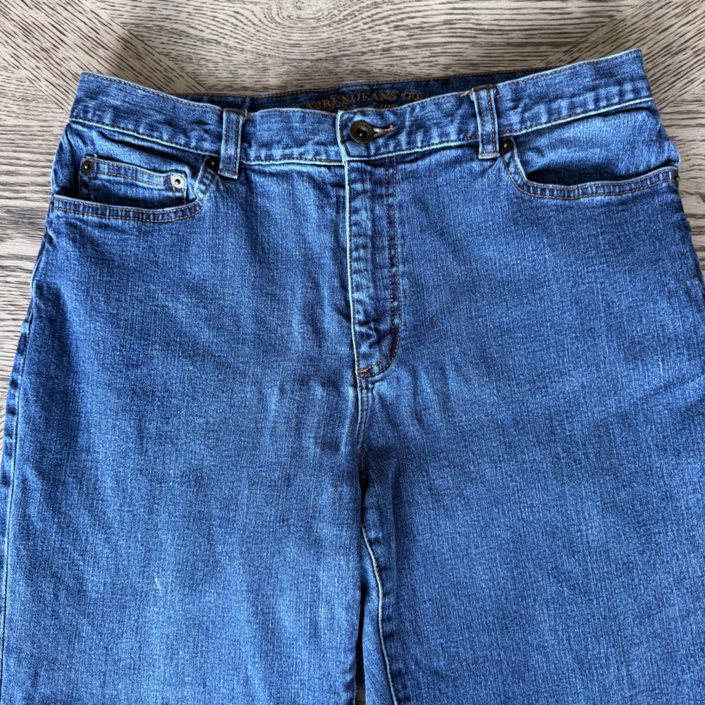 Lauren By Ralph Lauren Premium Straight Leg Blue Jeans Womens 10 Medium Wash - Picture 2 of 11